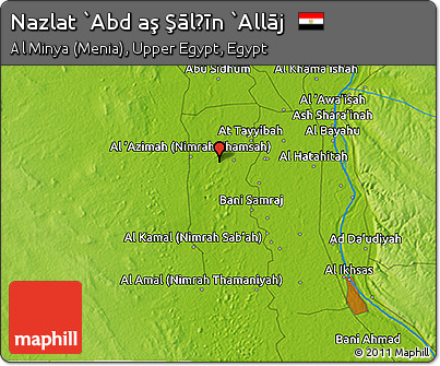 Physical 3D Map of Nazlat `Abd Aş Şālḩīn `Allāj