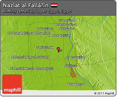 Physical 3D Map of Nazlat Al Fallāḩīn