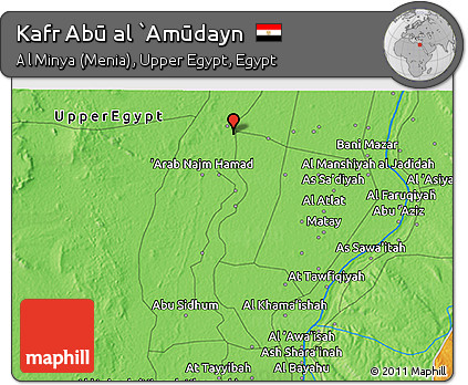 Political 3D Map of Kafr Abū Al `Amūdayn