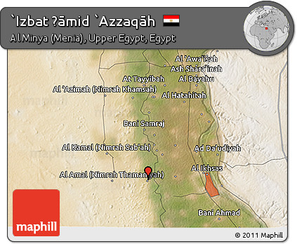 Satellite 3D Map of `Izbat Ḩāmid `Azzaqāh