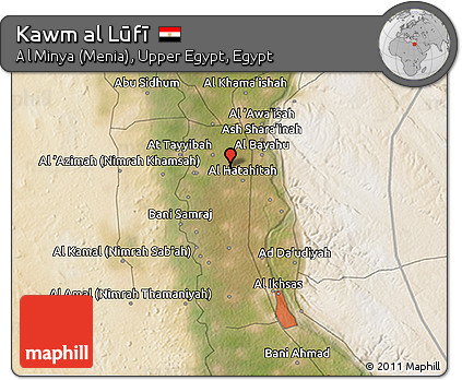 Satellite 3D Map of Kawm Al Lūfī