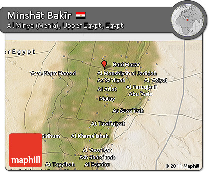Satellite 3D Map of Minshāt Bakīr