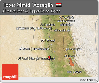 Satellite 3D Map of `Izbat Ḩāmid `Azzaqāh