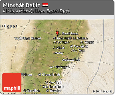 Satellite 3D Map of Minshāt Bakīr
