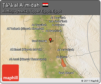 Satellite 3D Map of Ţāḩā Al A`midah