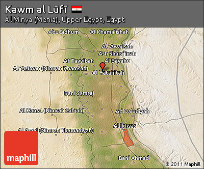 Satellite 3D Map of Kawm Al Lūfī