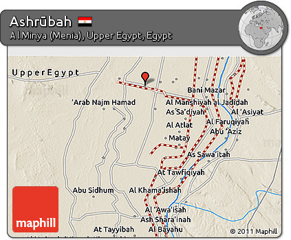 Shaded Relief 3D Map of Ashrūbah
