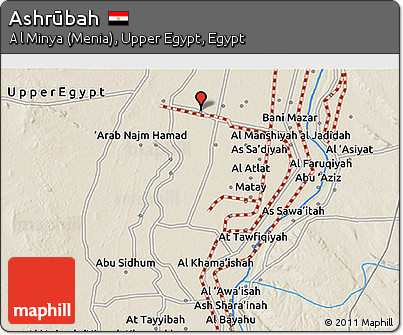 Shaded Relief 3D Map of Ashrūbah
