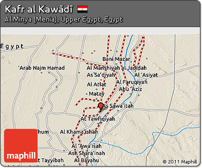 Shaded Relief 3D Map of Kafr Al Kawādī