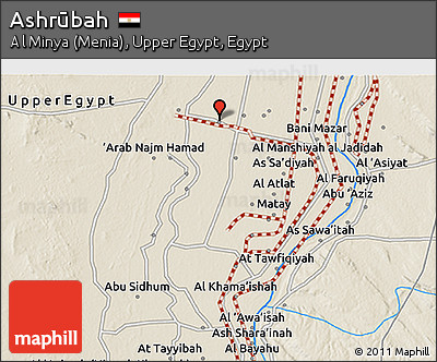 Shaded Relief 3D Map of Ashrūbah