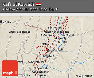 Shaded Relief 3D Map of Kafr Al Kawādī