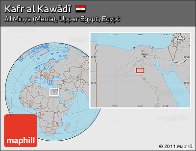 Gray Location Map of Kafr Al Kawādī