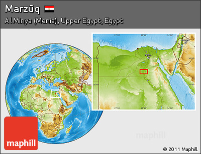 Physical Location Map of Marzūq