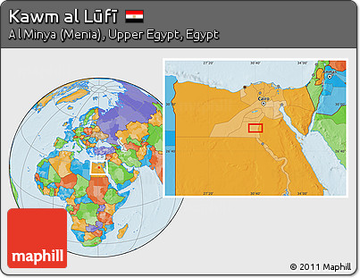 Political Location Map of Kawm Al Lūfī
