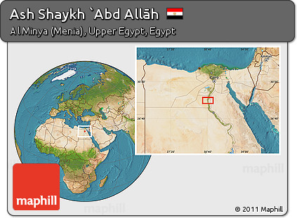 Satellite Location Map of Ash Shaykh `Abd Allāh