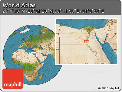 Satellite Location Map of the Area around 28° 18' 5" N, 30° 40' 29" E