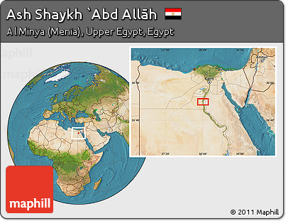 Satellite Location Map of Ash Shaykh `Abd Allāh