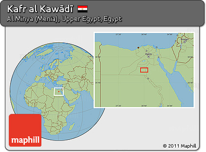 Savanna Style Location Map of Kafr Al Kawādī