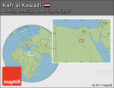 Savanna Style Location Map of Kafr Al Kawādī