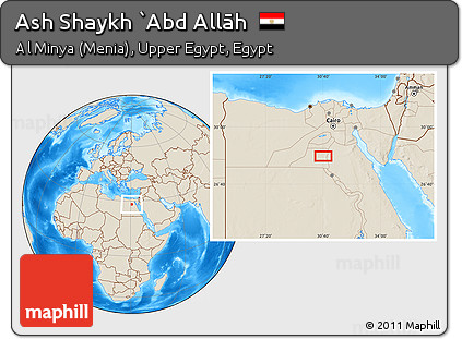 Shaded Relief Location Map of Ash Shaykh `Abd Allāh