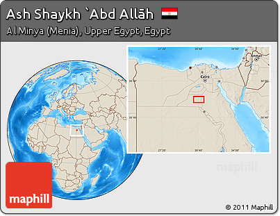 Shaded Relief Location Map of Ash Shaykh `Abd Allāh