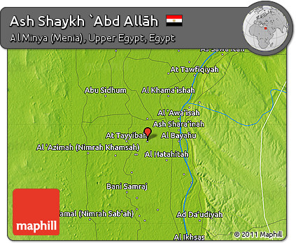 Physical Map of Ash Shaykh `Abd Allāh