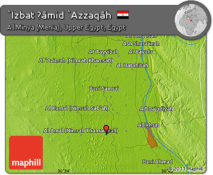 Physical Map of `Izbat Ḩāmid `Azzaqāh