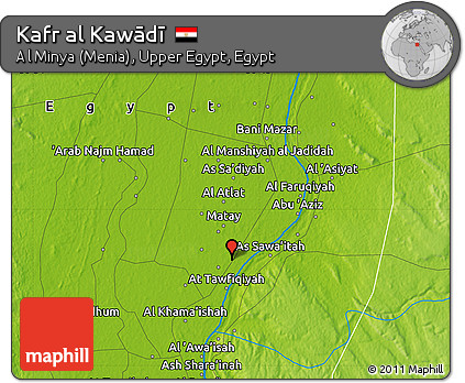 Physical Map of Kafr Al Kawādī