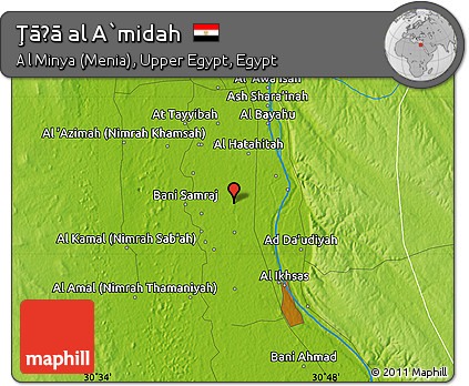 Physical Map of Ţāḩā Al A`midah