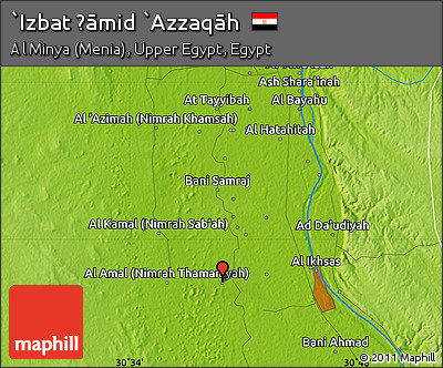 Physical Map of `Izbat Ḩāmid `Azzaqāh