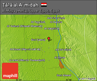 Physical Map of Ţāḩā Al A`midah
