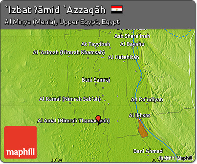 Physical Map of `Izbat Ḩāmid `Azzaqāh