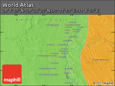 Political Map of the Area around 28° 18' 5" N, 30° 40' 29" E