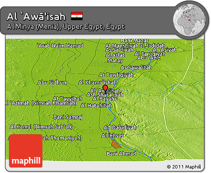 Physical Panoramic Map of Al `Awā'isah