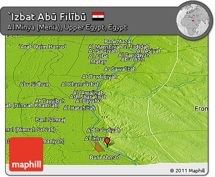 Physical Panoramic Map of `Izbat Abū Filībū