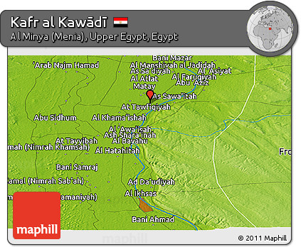 Physical Panoramic Map of Kafr Al Kawādī
