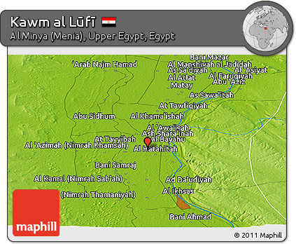 Physical Panoramic Map of Kawm Al Lūfī