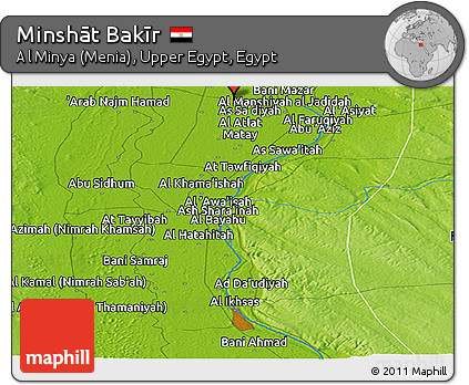 Physical Panoramic Map of Minshāt Bakīr