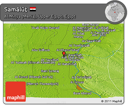 Physical Panoramic Map of Samālūţ