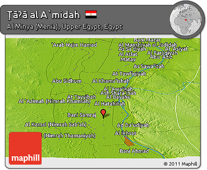 Physical Panoramic Map of Ţāḩā Al A`midah