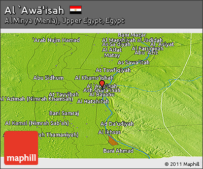 Physical Panoramic Map of Al `Awā'isah