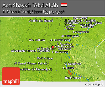 Physical Panoramic Map of Ash Shaykh `Abd Allāh