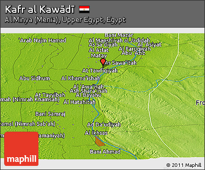 Physical Panoramic Map of Kafr Al Kawādī