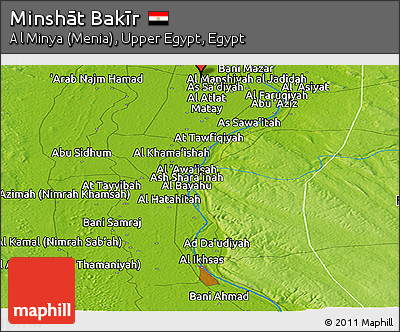Physical Panoramic Map of Minshāt Bakīr