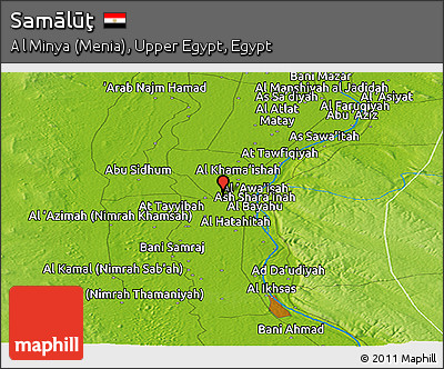 Physical Panoramic Map of Samālūţ