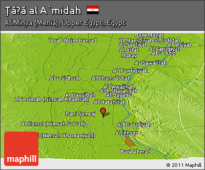 Physical Panoramic Map of Ţāḩā Al A`midah