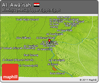 Physical Panoramic Map of Al `Awā'isah