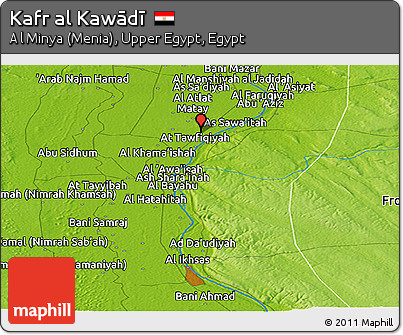 Physical Panoramic Map of Kafr Al Kawādī