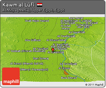 Physical Panoramic Map of Kawm Al Lūfī