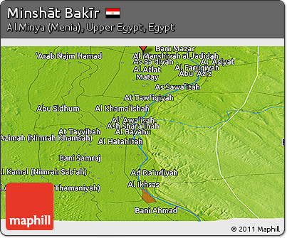 Physical Panoramic Map of Minshāt Bakīr